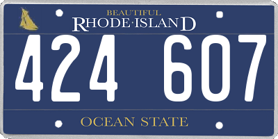 RI license plate 424607