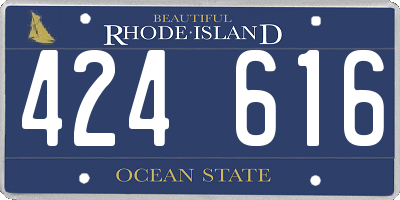 RI license plate 424616