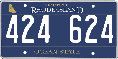 RI license plate 424624