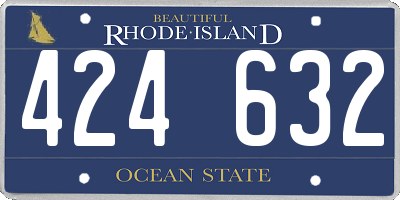 RI license plate 424632