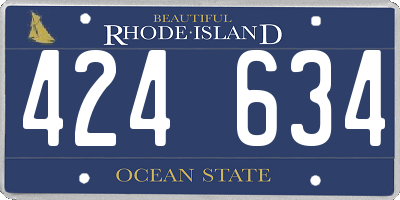 RI license plate 424634