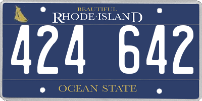 RI license plate 424642