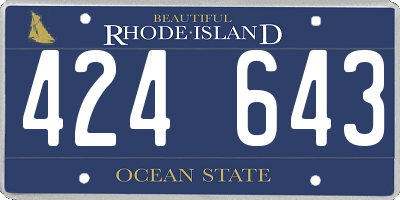 RI license plate 424643