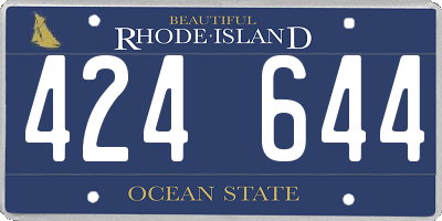 RI license plate 424644