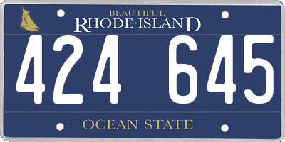 RI license plate 424645