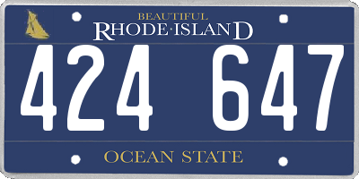 RI license plate 424647