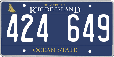 RI license plate 424649