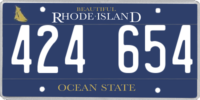 RI license plate 424654