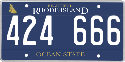 RI license plate 424666