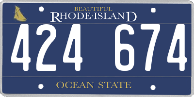 RI license plate 424674