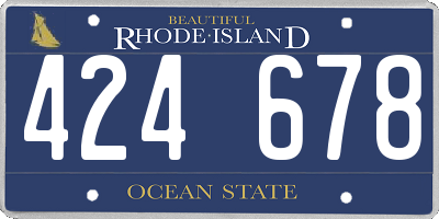 RI license plate 424678