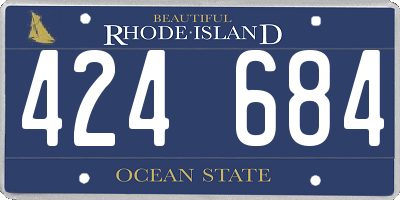 RI license plate 424684