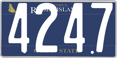 RI license plate 4247