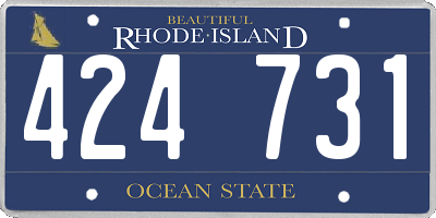 RI license plate 424731