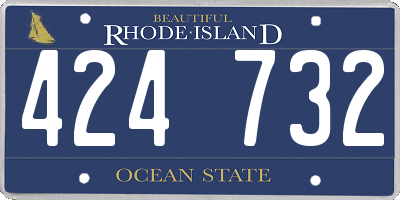 RI license plate 424732