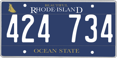 RI license plate 424734