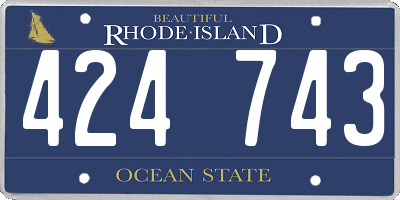 RI license plate 424743