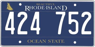 RI license plate 424752
