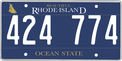 RI license plate 424774