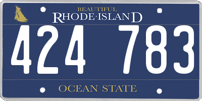 RI license plate 424783
