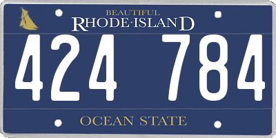 RI license plate 424784
