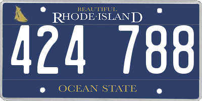 RI license plate 424788