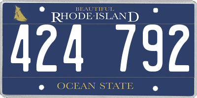 RI license plate 424792