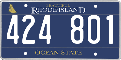 RI license plate 424801