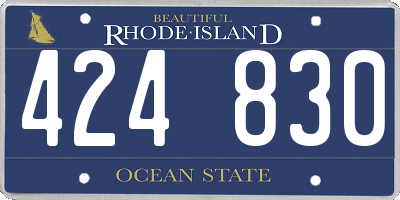 RI license plate 424830