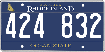 RI license plate 424832