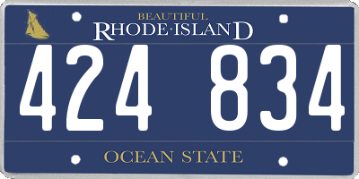 RI license plate 424834