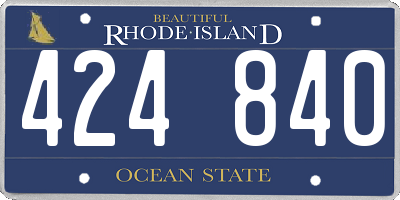 RI license plate 424840