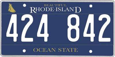 RI license plate 424842