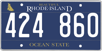 RI license plate 424860