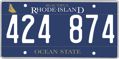 RI license plate 424874