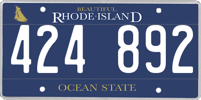 RI license plate 424892