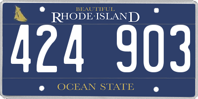 RI license plate 424903