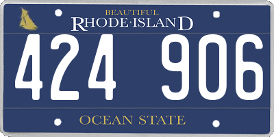 RI license plate 424906