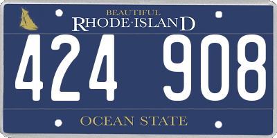 RI license plate 424908