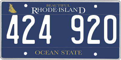 RI license plate 424920