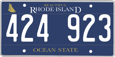 RI license plate 424923