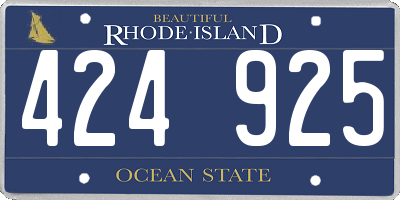 RI license plate 424925