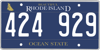 RI license plate 424929