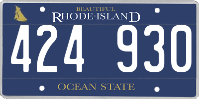 RI license plate 424930