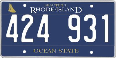 RI license plate 424931