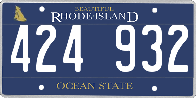 RI license plate 424932