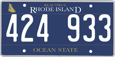 RI license plate 424933