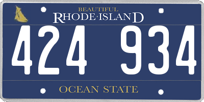 RI license plate 424934