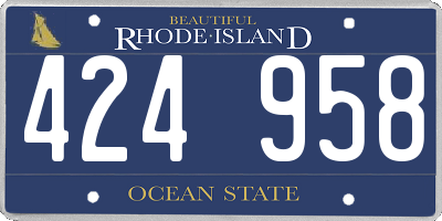 RI license plate 424958