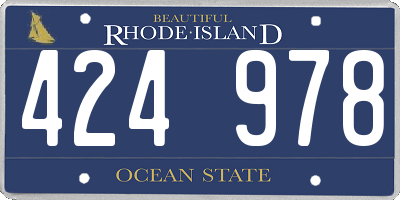 RI license plate 424978
